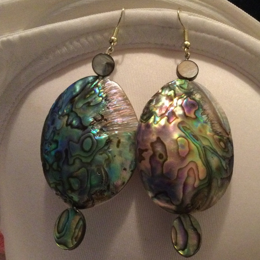 Iridescent pierced earrings